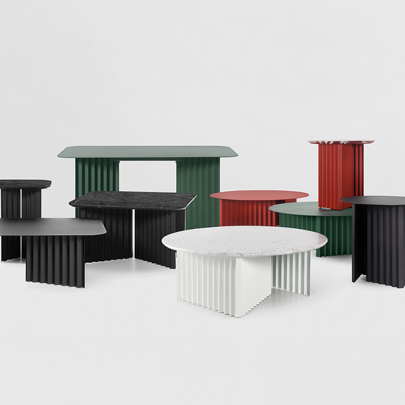 RS Barcelona Plec table, RS Barcelona Plec desk, RS Barcelona Plec round coffee tables, RS Barcelona Plec pedestal, RS Barcelona Plec round small coffee table