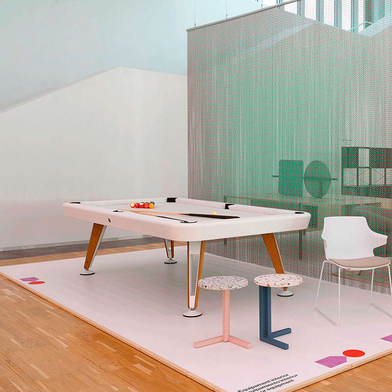 The Diagonal pool table at the "The Best Design of the Year" exhibition., , , The Diagonal pool table at the "The Best Design of the Year" exhibition.