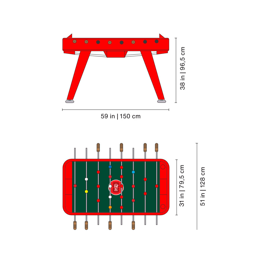RS2 Football Table World Cup Edition Traffic Red