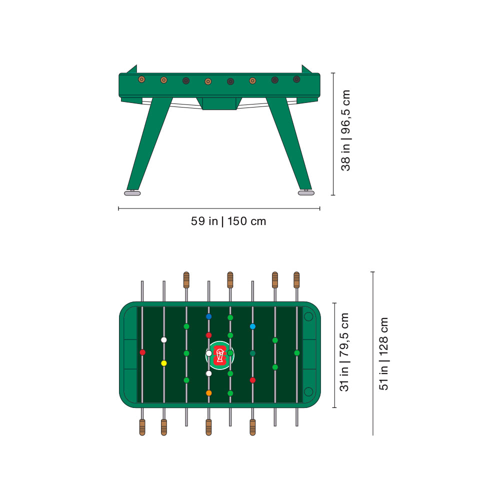 RS2 Football Table World Cup Edition Emerald Green