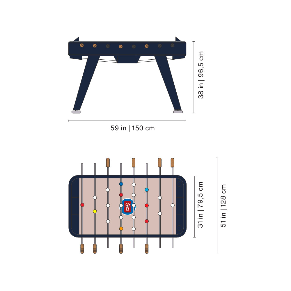 RS2 Football Table World Cup Edition Steel Blue