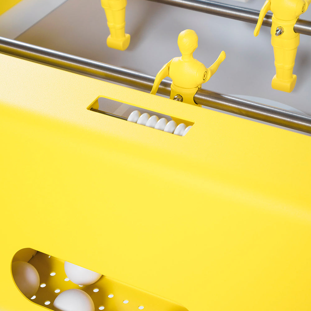 Luxury yellow table football players RS Barcelona.