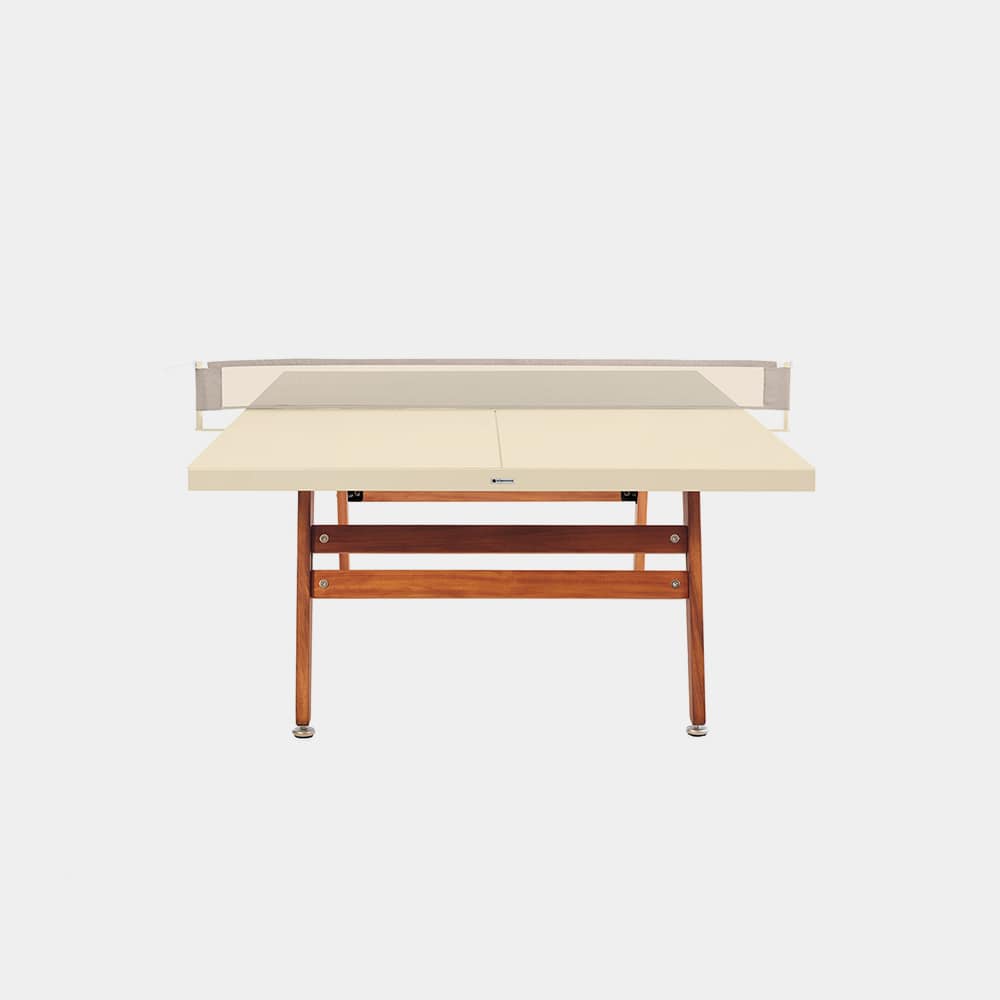 Stationary Ping Pong Table Light Ivory