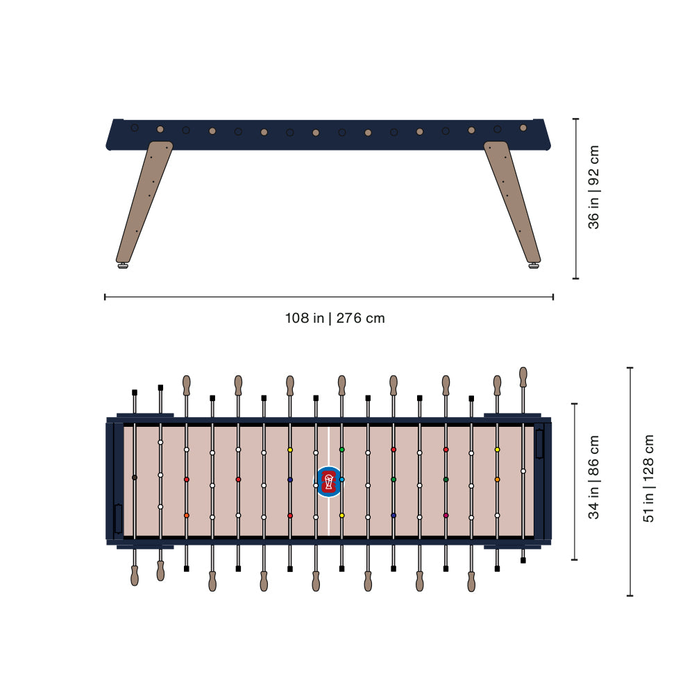 RS Max Football Table World Cup Edition Steel Blue