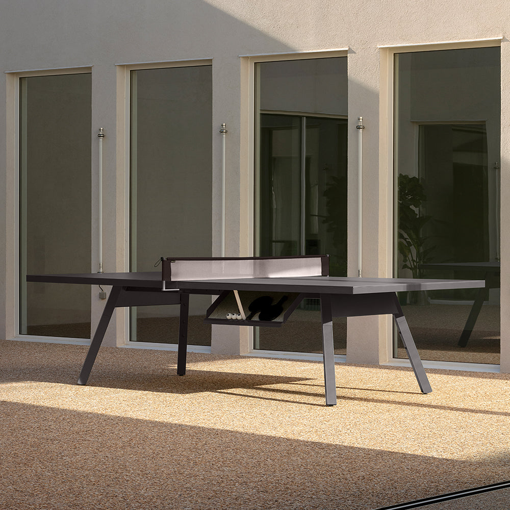 Mesa de ping pong diseñada para terraza.