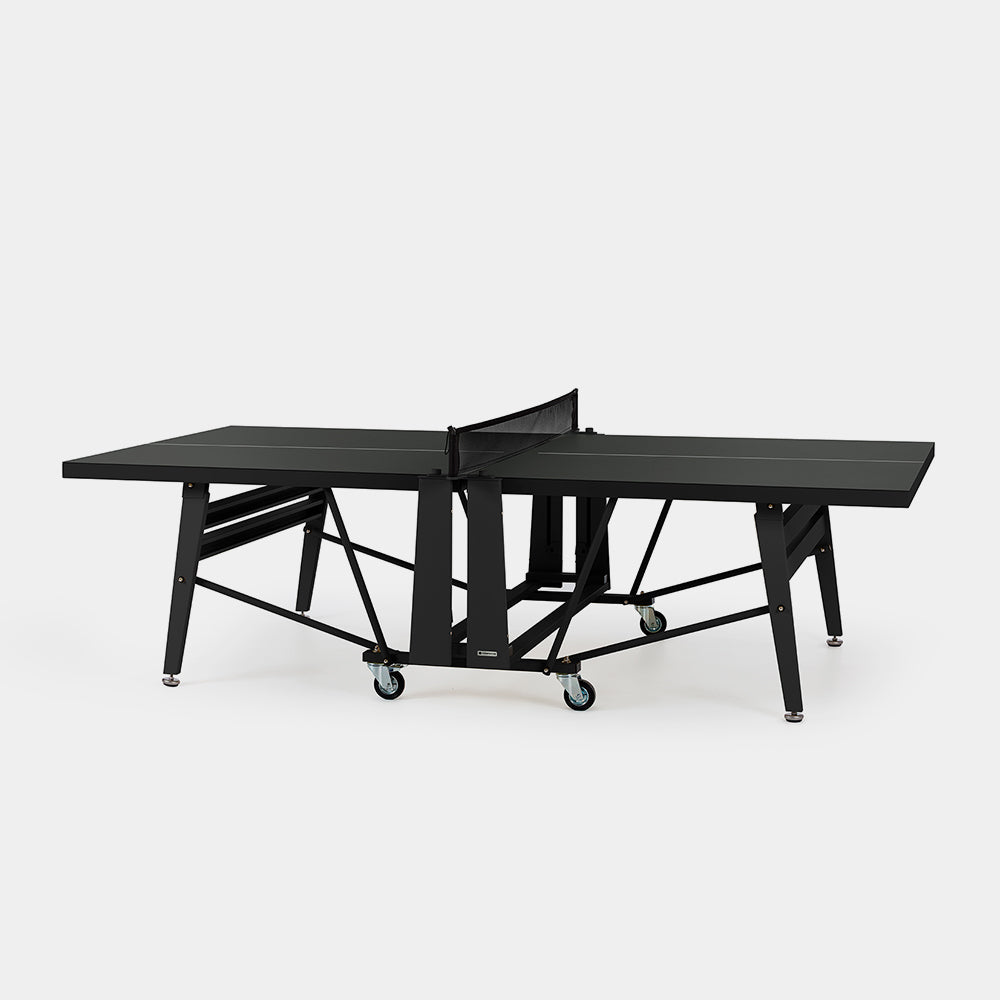 Monochrome folding black ping pong table