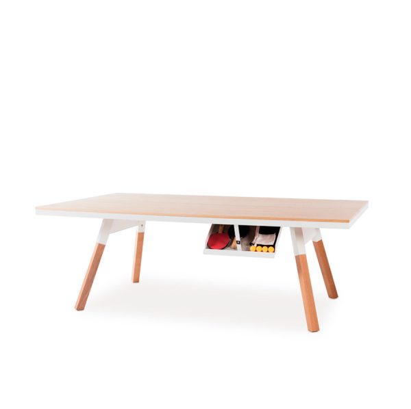 You and Me indoor design ping pong table in oak finish from RS Barcelona