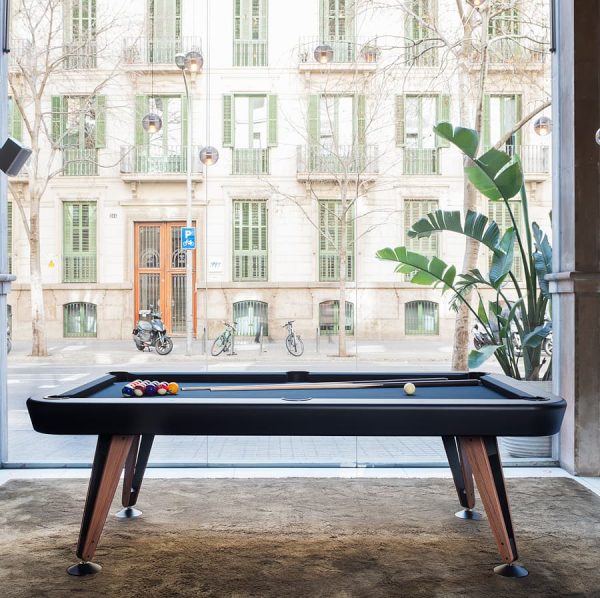 Diagonal design pool table in black from RS Barcelona