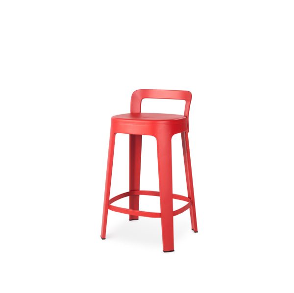 Ombra stool counter in red finish from RS Barcelona
