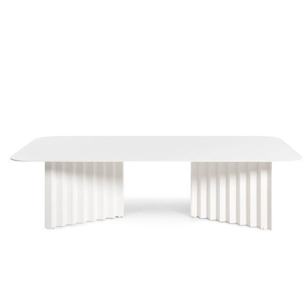Plec table large in white metal finish from RS Barcelona
