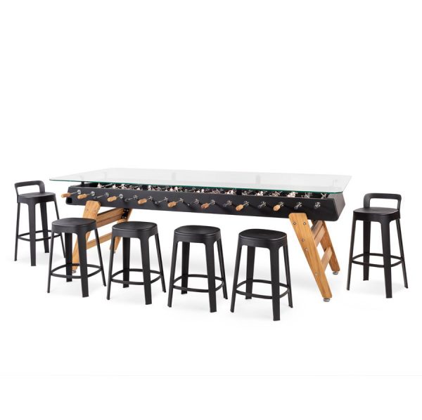 RS#Wood MAX Dining football table design in black colour from RS Barcelona
