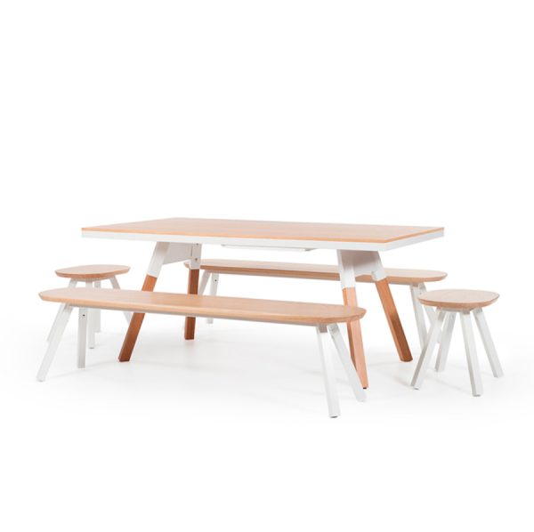 You and Me bench in oak finish from RS Barcelona