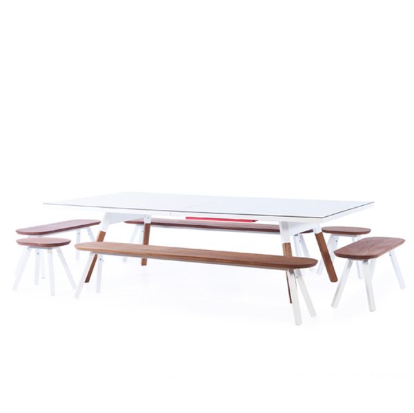 You and Me indoor and outdoor design ping pong table in white colour from RS Barcelona