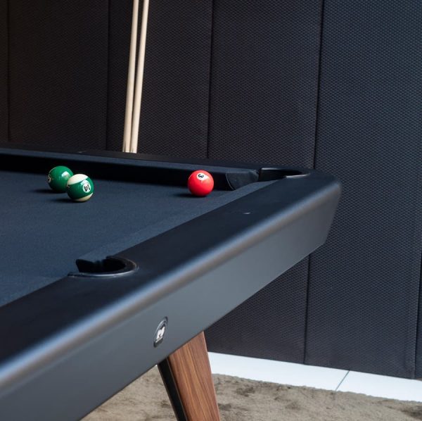 Diagonal design pool table in black from RS Barcelona