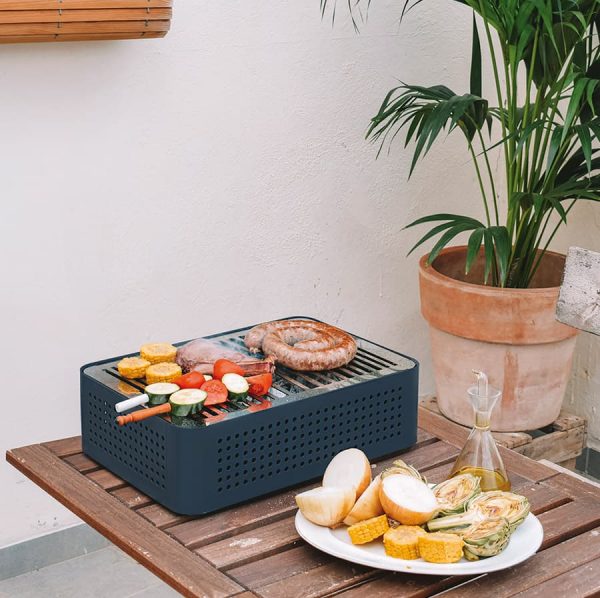 RS Barcelona Mon Oncle portable and table top barbecue in blue colour