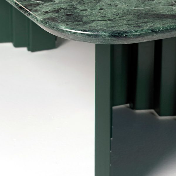 RS Barcelona Plec occasional table green marble detail