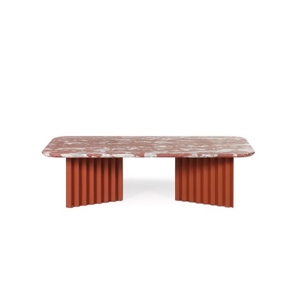 RS Barcelona Plec occasional table large marble terracotta colour