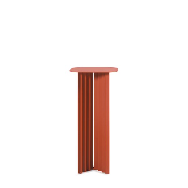RS Barcelona Plec occasional table pedestal in terracotta colour