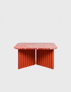 RS Barcelona Plec rectangular occasional table in terracota colour