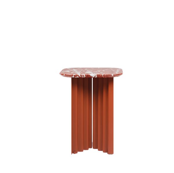 RS Barcelona Plec occasional table small marble terracotta colour