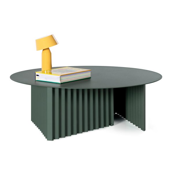 RS Barcelona Plec occasional table round large steel in green colour