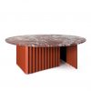 RS Barcelona Plec occasional table round large marble in terracotta colour