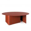 RS Barcelona Plec occasional table round large steel in terracotta colour