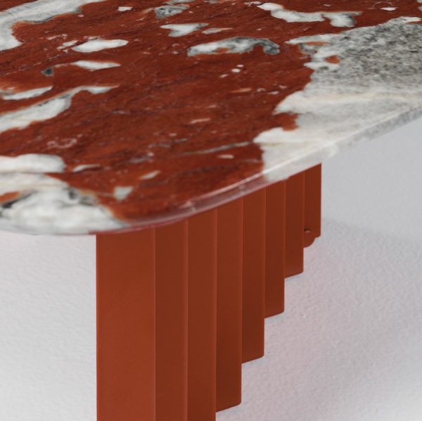 RS Barcelona Plec occasional table red marble detail