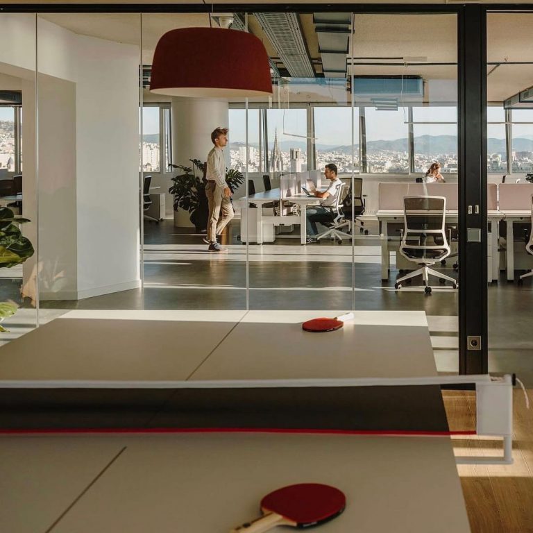 RS Barcelona You and Me ping pong table in Cloudworks-Torre Colón offices in Barcelona
