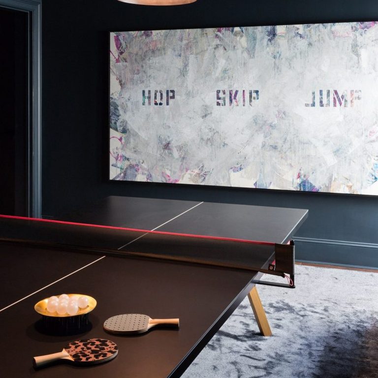 The RS Barcelona You and Me ping pong table in a private residence in Los Angeles