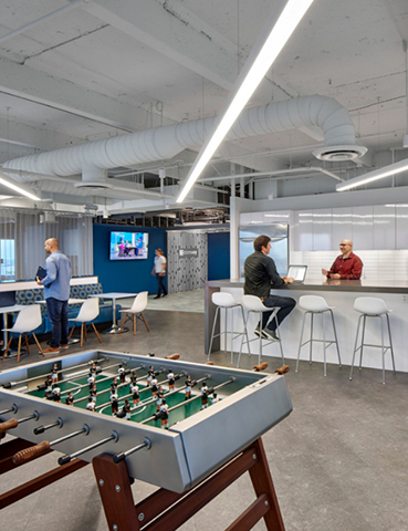 The RS Barcelona RS3 Wood football table at Convey Health Solution headquarters in Florida